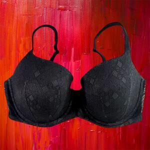 Victoria's Secret 36DDD Black Lace Body By Victoria Lined Demi Underwire Bra